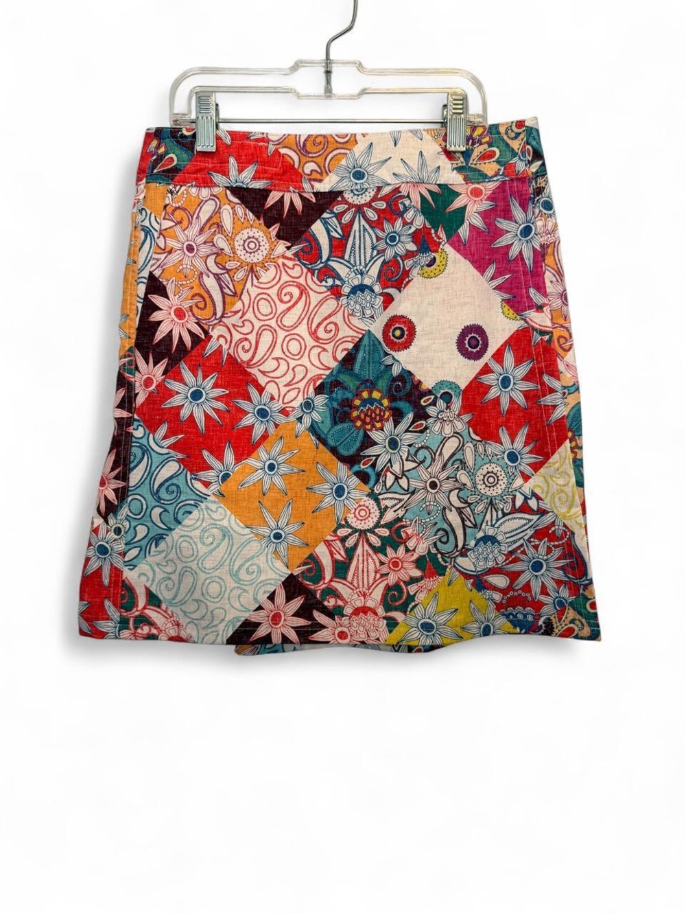 RipSkirt Hawaii Floral Patchwork Wrap Skirt Mini XS Travel Resortwear Retro